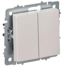 BRITE Выключатель 2-клавишный перекрестный 10А ВС10-2-3-БрЖ жемчуг  BR-V23-0-10-K36  IEK