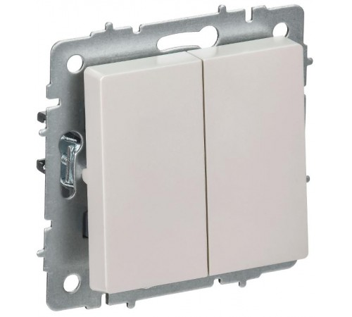 BRITE Выключатель 2-клавишный перекрестный 10А ВС10-2-3-БрЖ жемчуг  BR-V23-0-10-K36  IEK