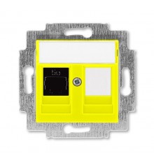 ABB Levit Жёлтый Розетка комп. RJ45 категория 5e и заглушка  5014H-A51017 64W  2CHH295117A6064  ABB