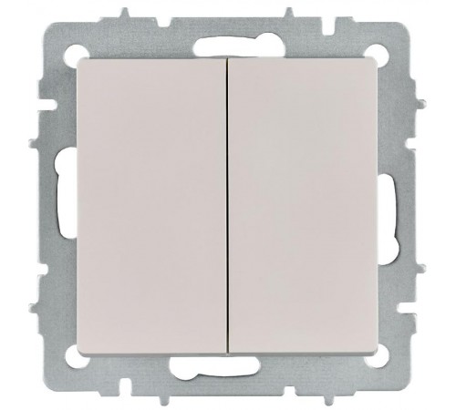 BRITE Выключатель 2-клавишный перекрестный 10А ВС10-2-3-БрЖ жемчуг  BR-V23-0-10-K36  IEK