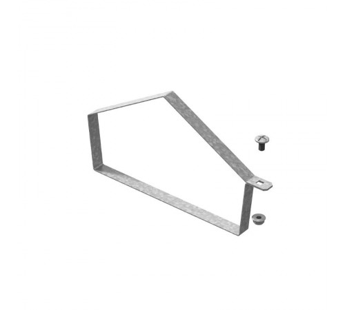 Хомут двускатной крышки лотка универсальный 500х65, толщ. 1,0 мм, гор. цинк  ХДКУ-500х65-1,0-ГЦ  Ostec