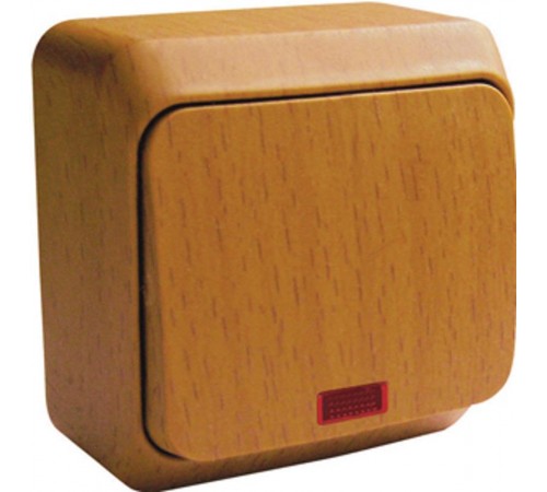 Этюд Бук О/У Выключатель 1-клавишный с подсветкой (сх. 1)  BA10-005T  SE