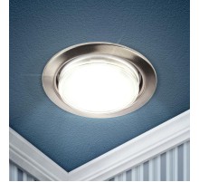 Светильник встраиваемый точечный под лампу GX53 KL35 SN /1 (к) 220V, 13W,сатин никель  Б0048943  ЭРА