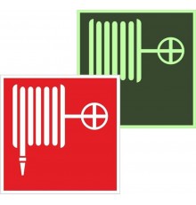 Знак F 02 "Пожарный кран" 200х200 мм, пластик с покрытием фотолюминесцентным ГОСТ Р 12.4.026-2001  pn-f-02-f  EKF