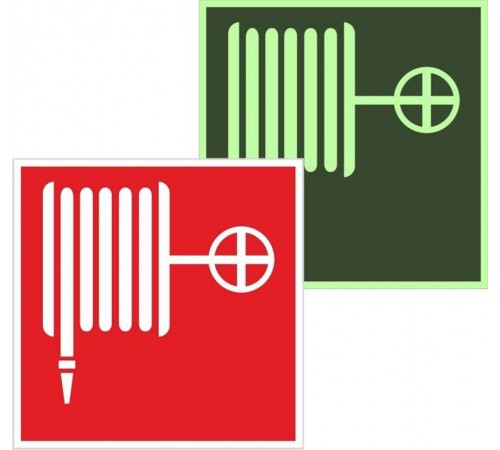 Знак F 02 "Пожарный кран" 200х200 мм, пластик с покрытием фотолюминесцентным ГОСТ Р 12.4.026-2001  pn-f-02-f  EKF