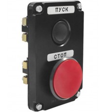 ПКЕ 122-2 У2, 10А, 660В, 2 элемента, чёрный цилиндр и красный гриб, в нишу, IP54, пост управления (ЭТ)  ET519061  Электротехник