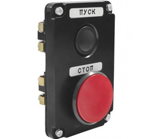 ПКЕ 122-2 У2, 10А, 660В, 2 элемента, чёрный цилиндр и красный гриб, в нишу, IP54, пост управления (ЭТ)  ET519061  Электротехник