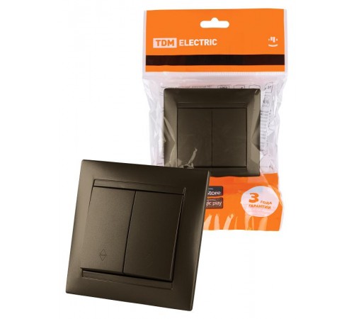 Выключатель на 2 направления 2 кл. 10А бронза "Лама"  SQ1815-0707  TDM