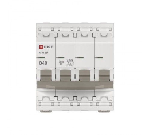Выключатель автоматический четырёхполюсный 40А (B) 6кА ВА 47-63N PROxima M636440B  EKF