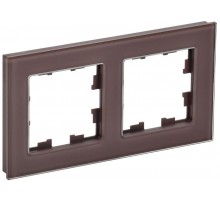 BRITE Рамка 2-ая РУ-2-2-БрТБ стекло темная бронза  BR-M22-G-K45  IEK