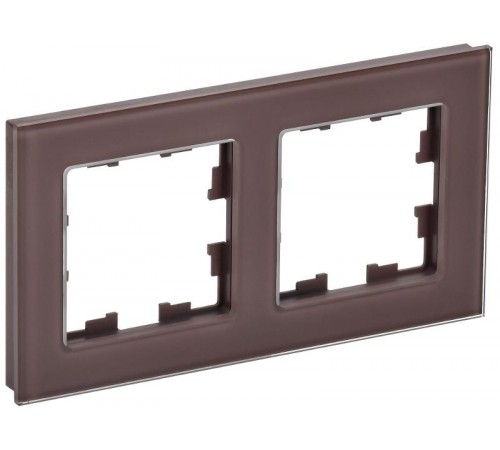 BRITE Рамка 2-ая РУ-2-2-БрТБ стекло темная бронза  BR-M22-G-K45  IEK