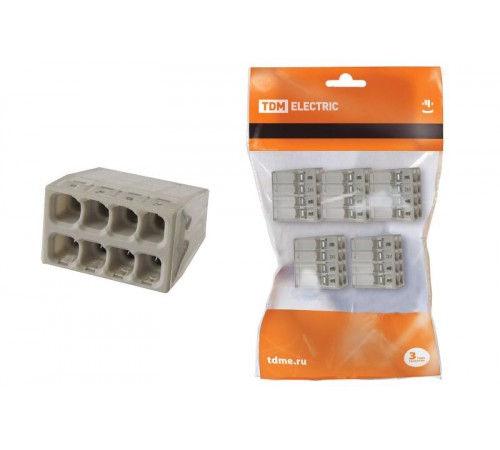 Строительно-монтажная клемма КБМ-2273-248 (2,5мм2) с пастой (5 шт/упак)  SQ0517-0127  TDM