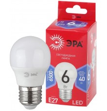 Лампа светодиодная RED LINE LED P45-6W-865-E27 R E27 / Е27 6Вт шар холодный дневной свет  Б0045357  ЭРА