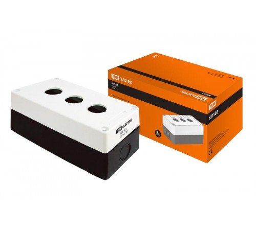 Корпус КП103 для кнопок 3места белый   SQ0705-0003  TDM