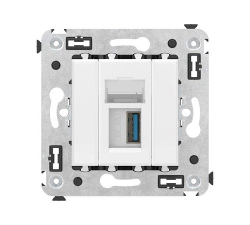 USB 3.0 розетка одинарная в стену, тип А-А, "Avanti", "Белое облако"  4400303  DKC