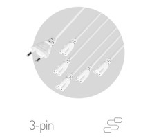 Разветвитель сетевой для фитолампы FITO 5х IEC C5 (3-pin) 2 м для подключения 5 светильников  Б0059055  ЭРА