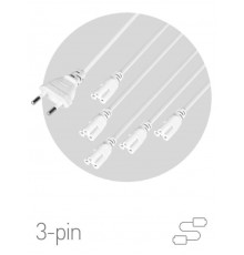 Разветвитель сетевой для фитолампы FITO 5х IEC C5 (3-pin) 2 м для подключения 5 светильников  Б0059055  ЭРА