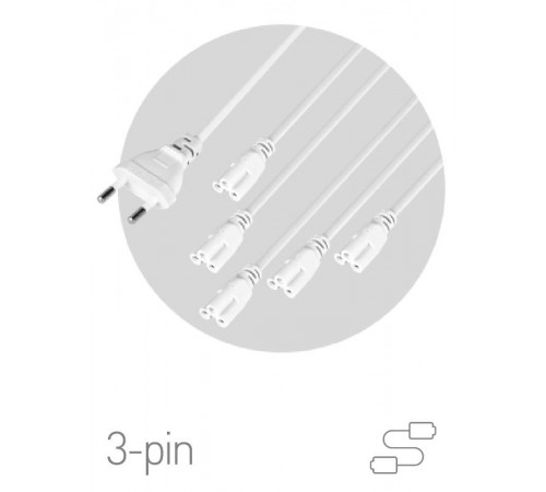 Разветвитель сетевой для фитолампы FITO 5х IEC C5 (3-pin) 2 м для подключения 5 светильников  Б0059055  ЭРА