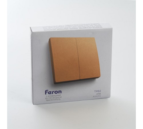 Выключатель дистанционного управления 230V 500W двухклавишный, TM82, золото  41726  FERON