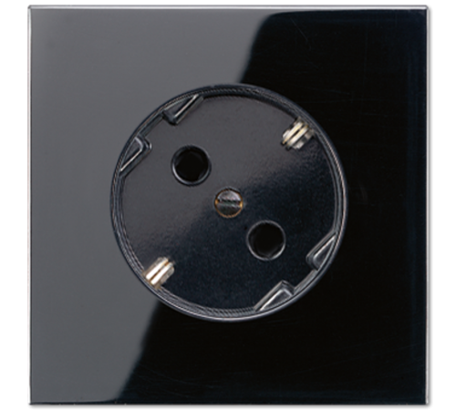 Штепсельная розетка SCHUKO 16A, 250V~ с поворотом на 45°; чёрная  LS520-45SW  Jung