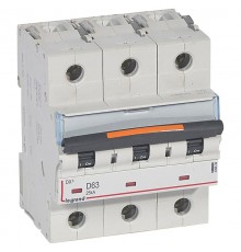 Выключатель автоматический трехполюсный DX3 63А D 25кА (4,5 мод)  409839  Legrand