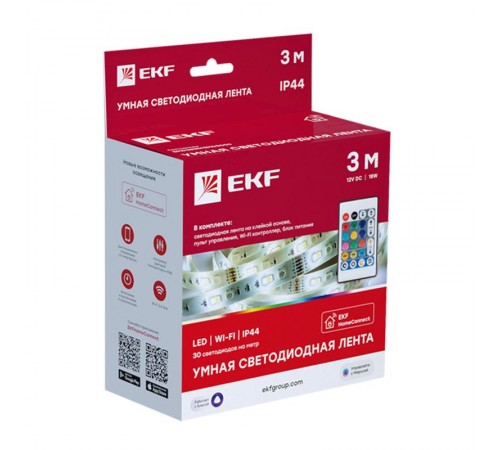Умная светодиодная лента EKF Connect RGBW 3m  slswf-3-rgbw  EKF
