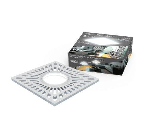 Светильник точечный встраиваемый Backlight BL128 Квадрат. Белый, Gu5.3, 3W, LED 4000K  BL128  Gauss