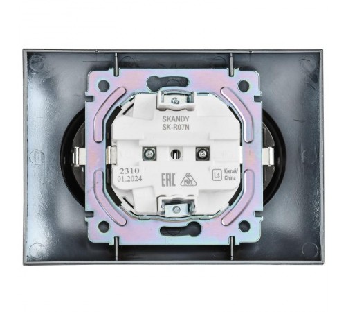 SKANDY Розетка 2-местная с з/к/ш 16А в сб. SK-R07N никель  SK-R24-16-K50-F  IEK
