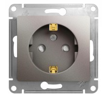 Glossa Платина Розетка с заземлением со шторками  GSL001245  SE