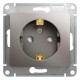Glossa Платина Розетка с заземлением со шторками  GSL001245  SE