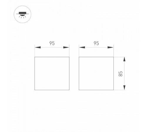Светильник SP-ORIENT-SURFACE-TC-S95x95-20W Warm3000 (BK, 30 deg, 230V) (Arlight, IP20 Металл, 5 лет)  031866  Arlight