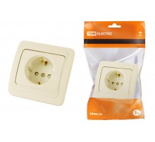 Розетка 2П+З 16А  c защитными шторками сл. кость "Валдай"  SQ1804-0124  TDM