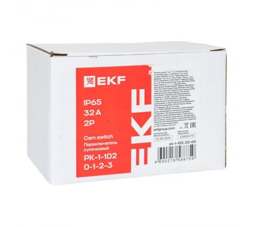 Переключатель кулачковый ПК-1-102 32А 2P "0-1-2-3" IP65  pk-1-102-32-65  EKF