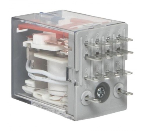 Реле промежуточное с кнопкой и мех. Индикацией RPAt 22/4 5A 110В DC  AVERES rpat-22-4-110DC EKF