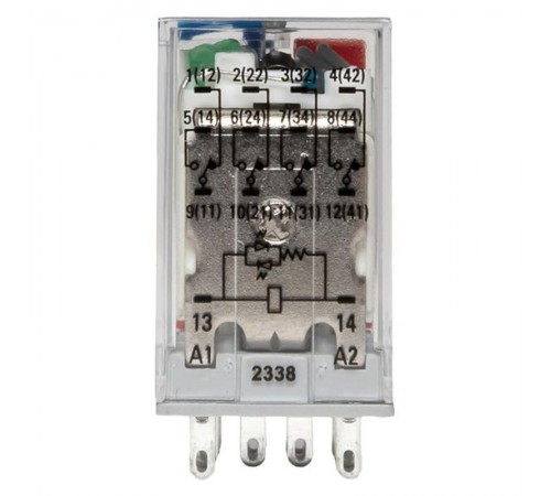 Реле промежуточное с кнопкой и мех. Индикацией RPAt 22/4 5A 110В DC  AVERES rpat-22-4-110DC EKF