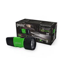 Фонарь ручной GFL103 1W 40lm NI-MH 250mAh LED 1/12/72  GF103  Gauss