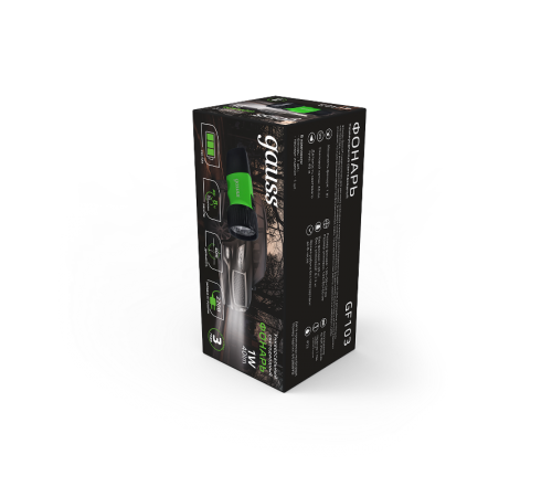 Фонарь ручной GFL103 1W 40lm NI-MH 250mAh LED 1/12/72  GF103  Gauss