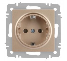 Розетка Intro Accent 6-202-04 2P+E Schuko, 16А-250В, IP20, СУ, шампань  Б0063690  Intro