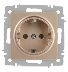 Розетка Intro Accent 6-202-04 2P+E Schuko, 16А-250В, IP20, СУ, шампань  Б0063690  Intro