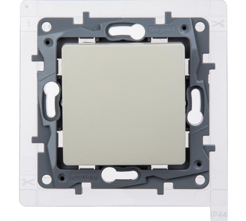 Переключатель одноклавишный IP44 - Legrand Etika - 10А 250В безвинтовые зажимы - слоновая кость  672307  Legrand
