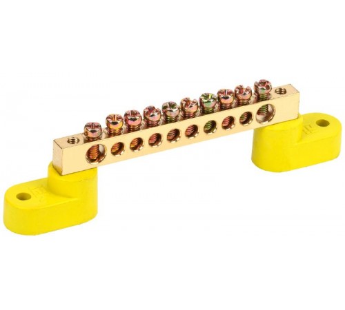 Шина PE земля на 2-угловых изоляторах ШНИ-6х9-10-У2-Ж  YNN10-69-10C2-K05  IEK