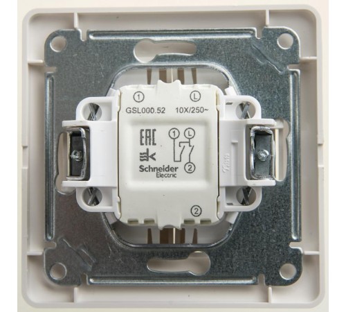 Glossa Перламутр Выключатель 2-клавишный, сх.5, 10АХ (в сборе)  GSL000652  SE