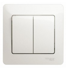 Glossa Перламутр Выключатель 2-клавишный, сх.5, 10АХ (в сборе)  GSL000652  SE
