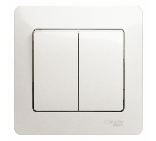 Glossa Перламутр Выключатель 2-клавишный, сх.5, 10АХ (в сборе)  GSL000652  SE