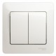 Glossa Перламутр Выключатель 2-клавишный, сх.5, 10АХ (в сборе)  GSL000652  SE