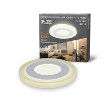 Светильник светодиодный встраиваемый Backlight BL114 Кругл. Акрил, 3+3W, LED 3000K, диам. 105,  BL114  Gauss