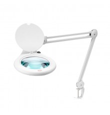 Лупа на струбцине , круглая, 5D, с подсветкой 108 LED, белая  31-0503  REXANT