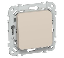 FLITE Выключатель 1-клавишный кнопочный проходной 10А ВС61-2-0-ФлЛ льняной  FI-V18-0-10-1-K88  IEK