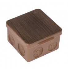 Коробка распределительная КМР-030-035 пылевлагозащищенная без мембранных вводов (80х80х50) тёмное дерево EKF PROxima  plc-kmr-030-035-t  EKF