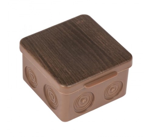 Коробка распределительная КМР-030-035 пылевлагозащищенная без мембранных вводов (80х80х50) тёмное дерево EKF PROxima  plc-kmr-030-035-t  EKF